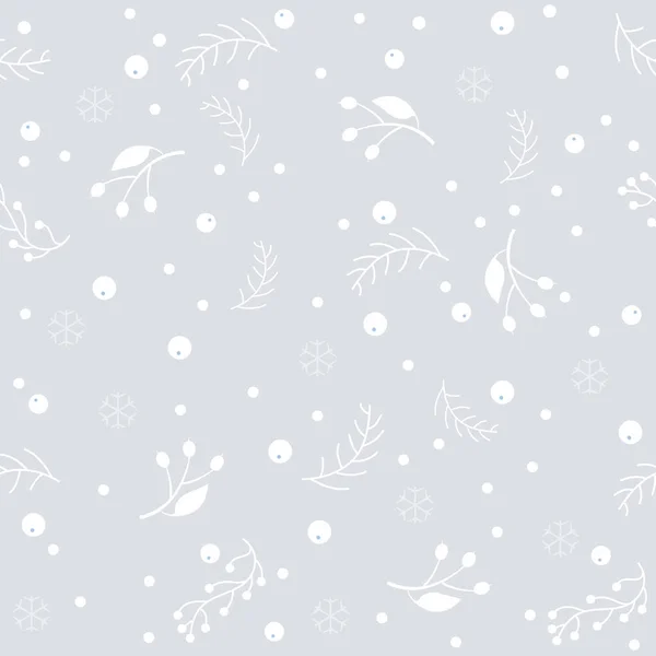 Patrón Navideño Fondo Con Plantas — Vector de stock