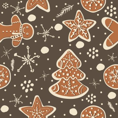 Çizgi film Noel Kurabiyeleri, Kusursuz Desen Arkaplan, Tatil Konsepti