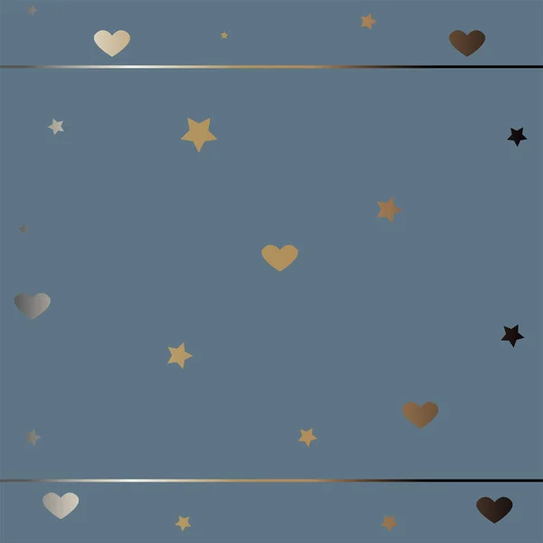 Holiday Pattern Background Hearts Stars Vector Illustration — Stock Vector