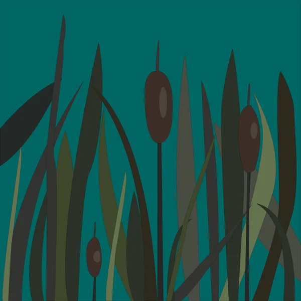 Reed Floral Sans Couture Motif Fond Illustration Vectorielle — Image vectorielle