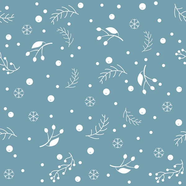 植物と休日クリスマスパターンの背景 — ストックベクタ