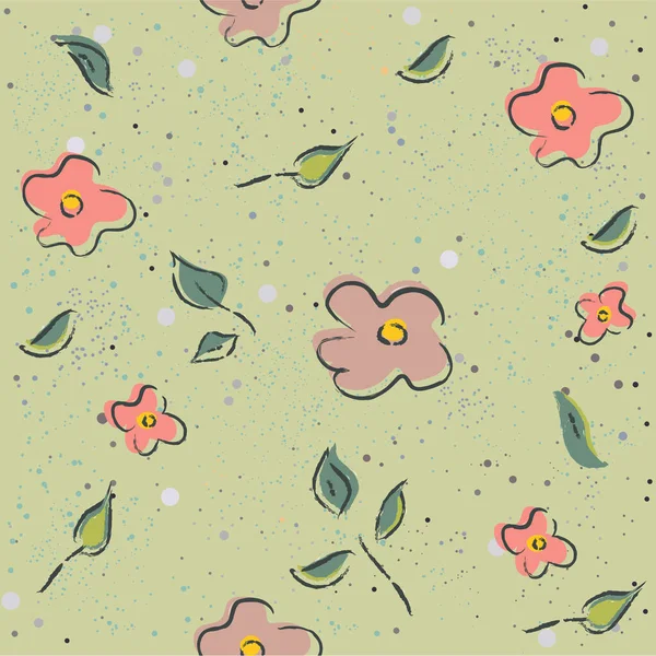 Motif Floral Sans Couture Fond Illustration Vectorielle — Image vectorielle