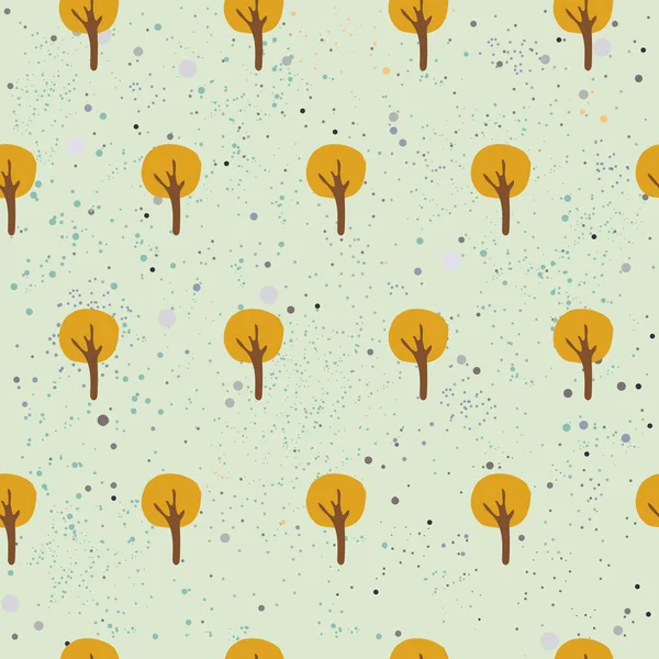 Floral Seamless Pattern Trees Background Vector Illustration — ストックベクタ