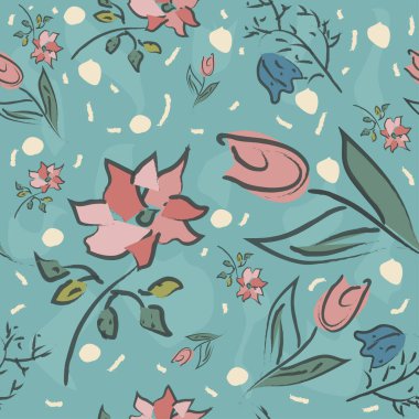 Çiçeksiz desen, arka plan. Vektör illüstrasyonu 