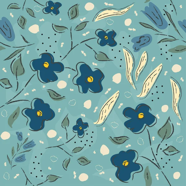 花のシームレスなパターン ベクターイラスト — ストックベクタ