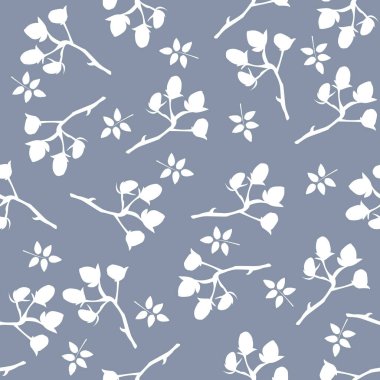 Böğürtlenli, çiçeksiz desen, arka plan. Vektör illüstrasyonu 