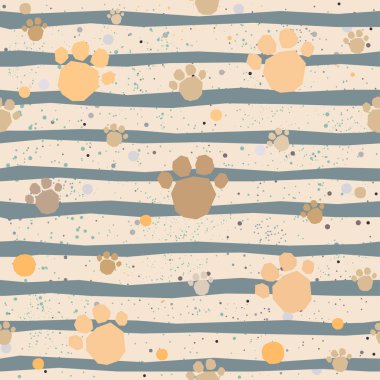 Pençe izli kusursuz desen. Vektör illüstrasyonu 