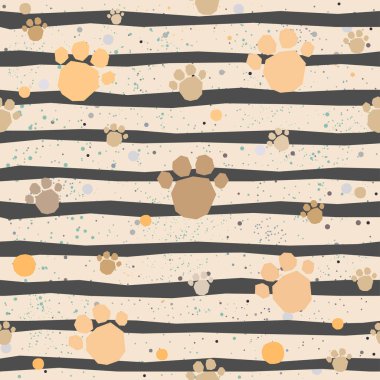 Pençe izli kusursuz desen. Vektör illüstrasyonu 