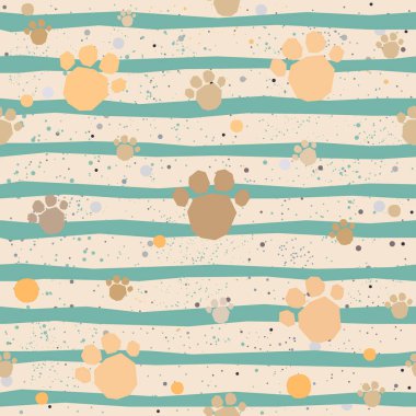 Pençe izli kusursuz desen. Vektör illüstrasyonu 