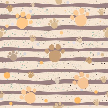 Pençe izli kusursuz desen. Vektör illüstrasyonu 