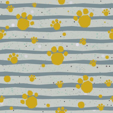 Pençe izli kusursuz desen. Vektör illüstrasyonu 