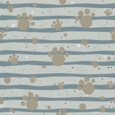 Pençe izli kusursuz desen. Vektör illüstrasyonu 