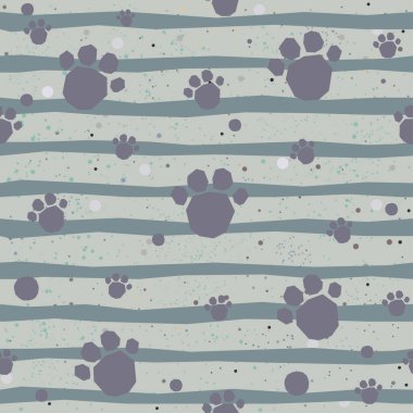 Pençe izli kusursuz desen. Vektör illüstrasyonu 