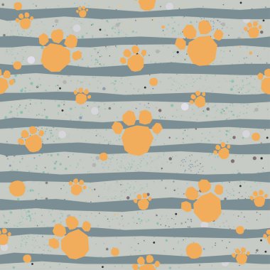 Pençe izli kusursuz desen. Vektör illüstrasyonu 