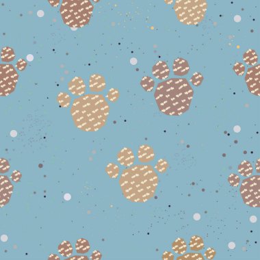 Pençe izli kusursuz desen. Vektör illüstrasyonu 