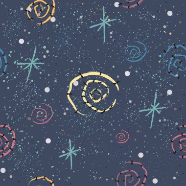 Kusursuz desen, spiraller. Vektör illüstrasyonu 