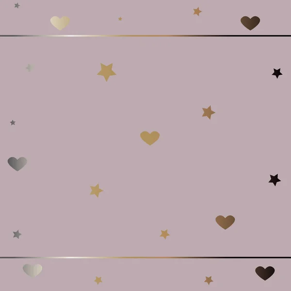 Holiday  Pattern,  Background with hearts and stars. Vector illustration