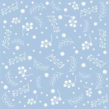 Böğürtlenli, çiçeksiz desen, arka plan. Vektör illüstrasyonu 