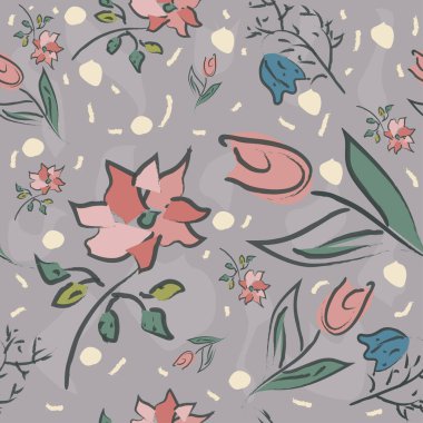 Çiçeksiz desen, arka plan. Vektör illüstrasyonu 