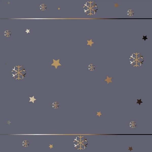 Patrón Vacaciones Fondo Con Estrellas Copos Nieve Ilustración Vectorial — Vector de stock