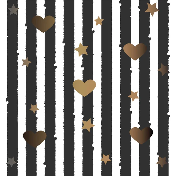 Holiday  Pattern,  Background with hearts and stars. Vector illustration