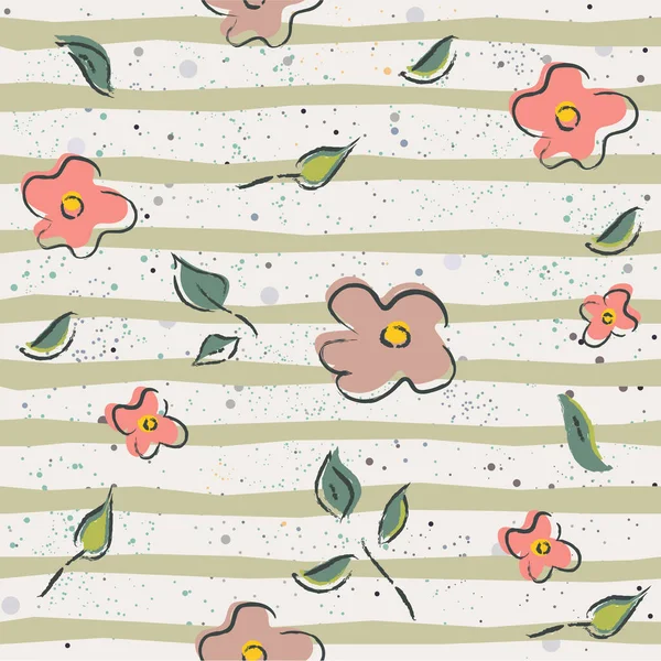 Motif Floral Sans Couture Fond Illustration Vectorielle — Image vectorielle