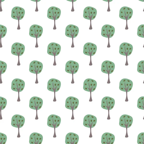 Floral Απρόσκοπτη Μοτίβο Δέντρα Ιστορικό Εικονογράφηση Διανύσματος — Διανυσματικό Αρχείο