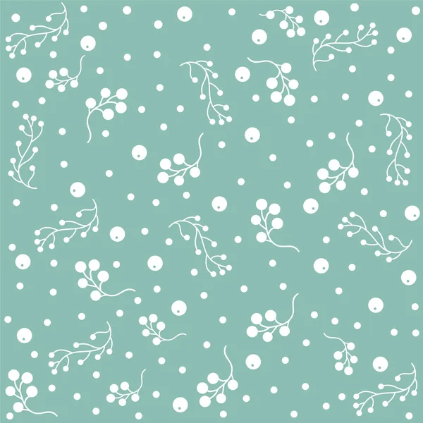 Florales Nahtloses Muster Mit Beeren Hintergrund Vektorillustration — Stockvektor