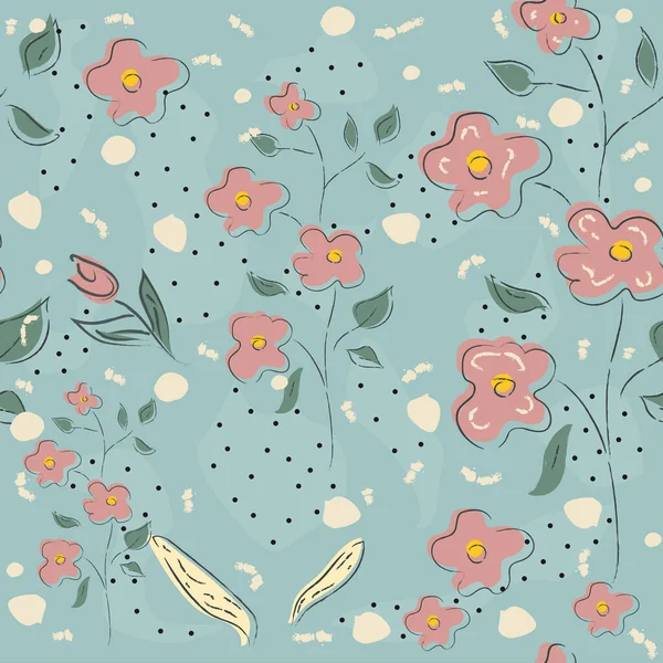 Квітковий Безшовний Візерунок Фон Векторні Ілюстрації — стоковий вектор