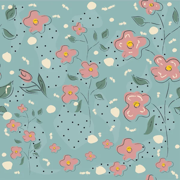 Motif Floral Sans Couture Fond Illustration Vectorielle — Image vectorielle