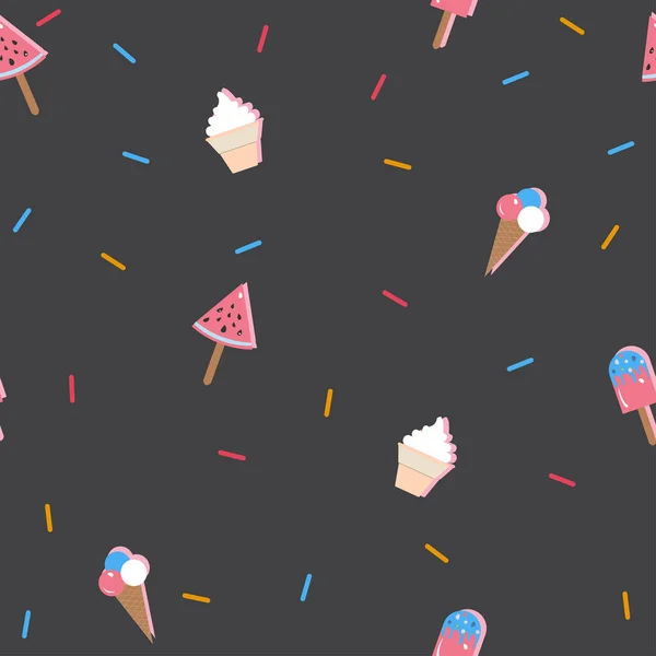 Helados Sin Costura Patrón Fondo Ilustración Vectorial — Vector de stock