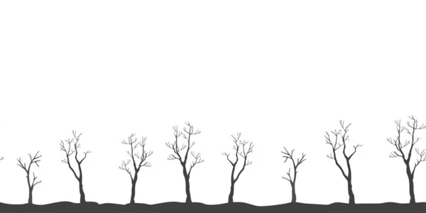 Bloemen Naadloos Patroon Bomen Achtergrond Vectorillustratie — Stockvector