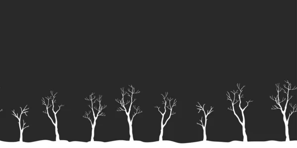 Bloemen Naadloos Patroon Bomen Achtergrond Vectorillustratie — Stockvector