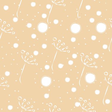 Terracotta Çiçekli Soyut Kusursuz Desen. Modern Dijital Desi