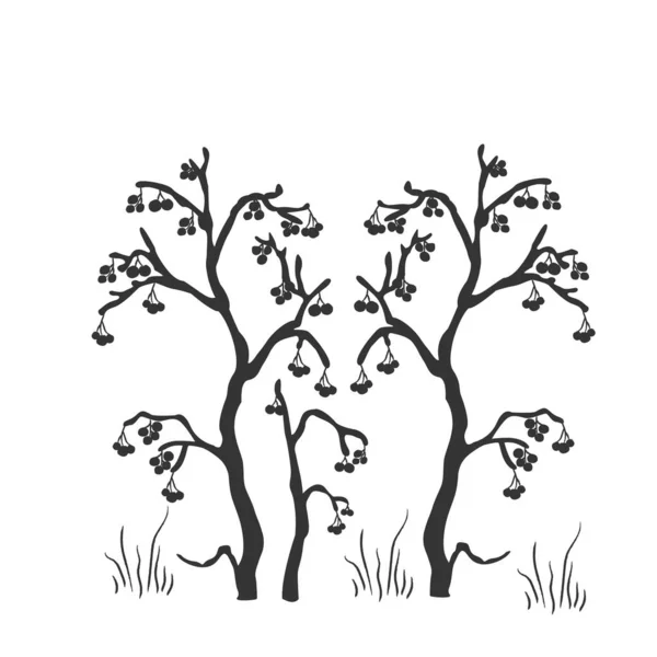 Handritad design med träd. Ljusskandinavisk stil. — Stock vektor