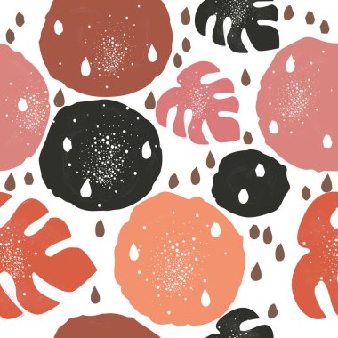 Modern renklerde şirin İskandinav Terracotta deseni. Sevimli Üçlü