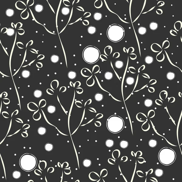 手描きの雪片とシームレスな冬のパターン 北欧風 メリークリスマステクスチャ ベクターイラスト — ストックベクタ