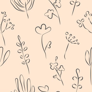  Çiçeksel Soyut Kusursuz Desen. Modern Dijital Tasarım. Modern