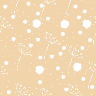 Terracotta Çiçekli Soyut Kusursuz Desen. Modern Dijital Desi