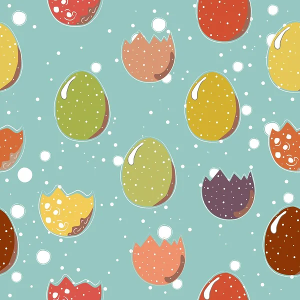 Joli motif scandinave en terre cuite aux œufs dans des couleurs modernes. Mode — Image vectorielle