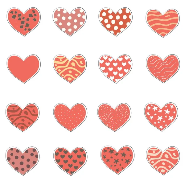 Terracotta Heart Abstract Seamless Pattern. Desig numérique moderne — Image vectorielle