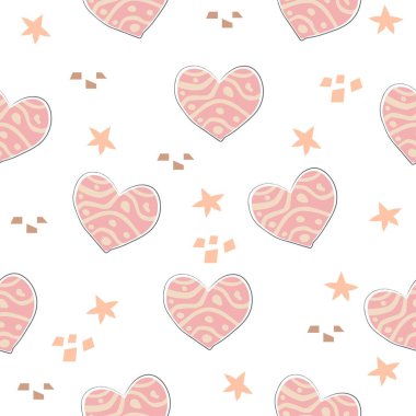 Terracotta Heart Soyut Kusursuz Düzen. Modern Dijital Tasarım