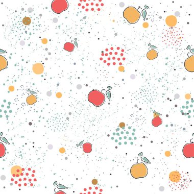 Elle çizilmiş elementleri olan şirin bir desen. İskandinav Tarzı.