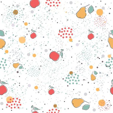 Elle çizilmiş elementleri olan şirin bir desen. İskandinav Tarzı.