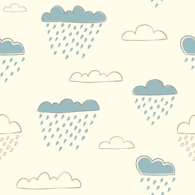 Elle çizilmiş elementleri olan şirin bir desen. İskandinav Tarzı.