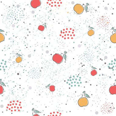 Elle çizilmiş elementleri olan şirin bir desen. İskandinav Tarzı.