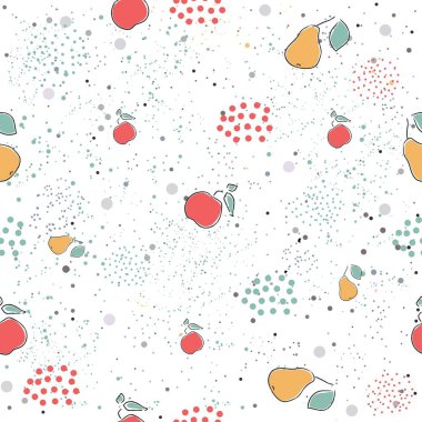 Elle çizilmiş elementleri olan şirin bir desen. İskandinav Tarzı.