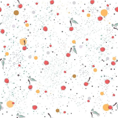 Elle çizilmiş elementleri olan şirin bir desen. İskandinav Tarzı.