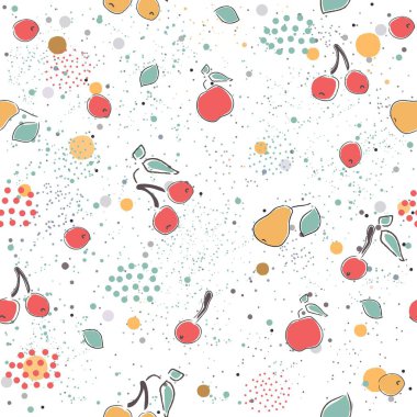 Elle çizilmiş elementleri olan şirin bir desen. İskandinav Tarzı.