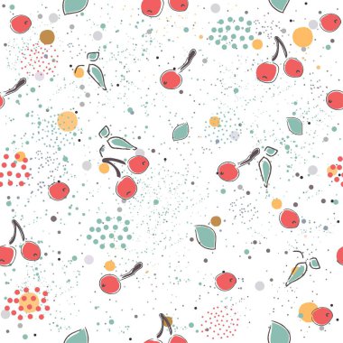 Elle çizilmiş elementleri olan şirin bir desen. İskandinav Tarzı.